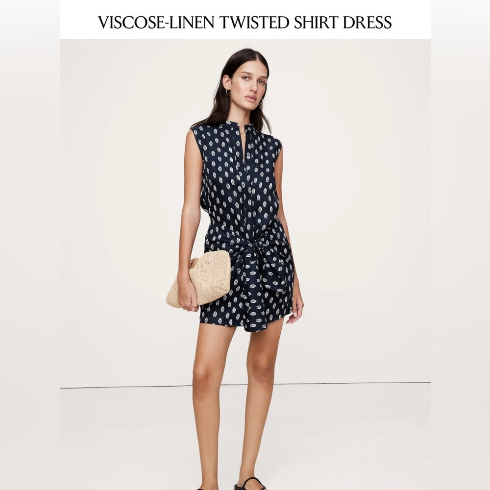 Banana Republic Monochrome Patterned Sleeveless Dress